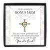 Cross Dancing Necklace Bonus Mom Cross Necklace Gift for Mothers Day Silver Cubic Zirconia with 14K Gold plated Heart Jewelry with Meaningful Messa view 1