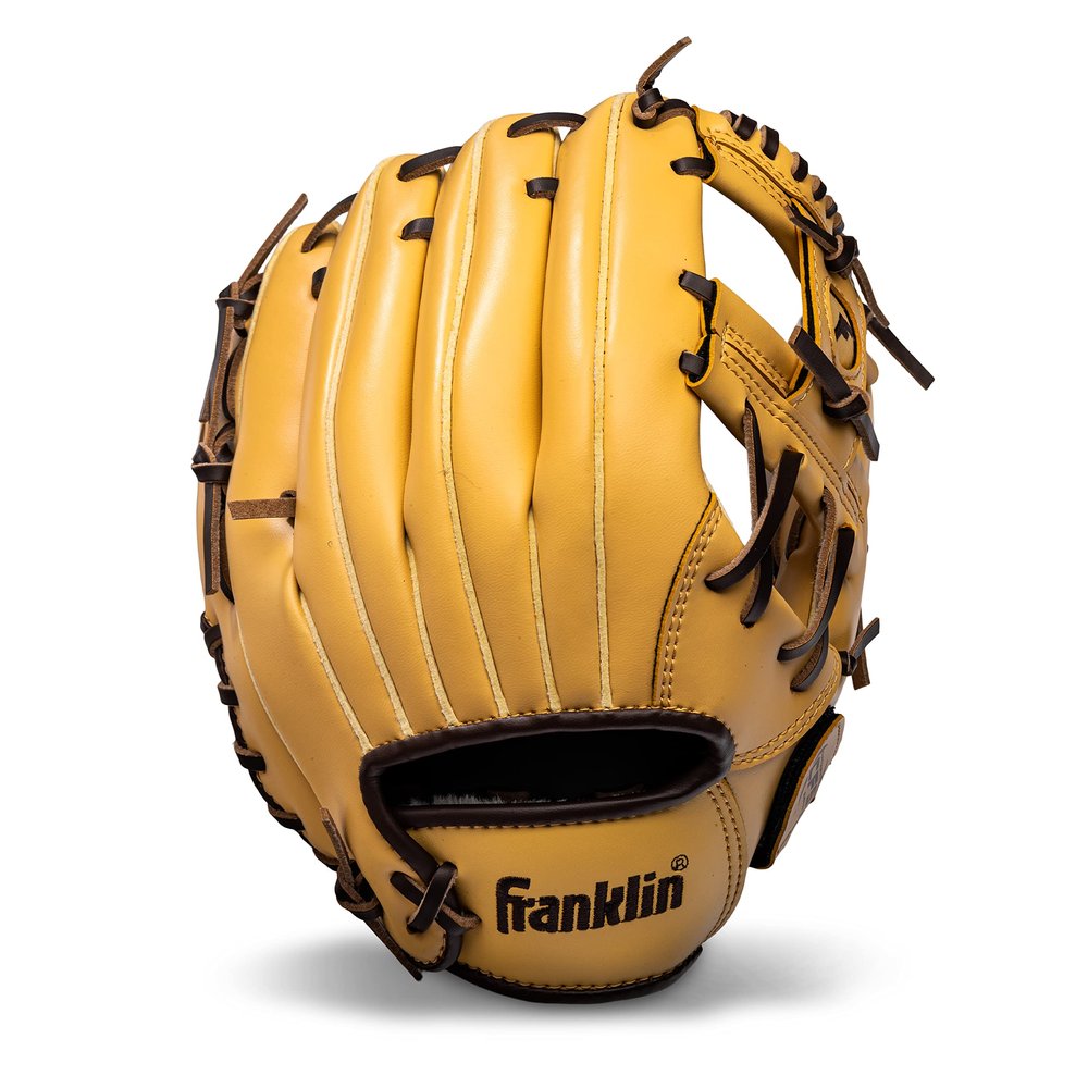 Franklin Sports Field Master Baseball + Softball Glove - Adult + Youth Glove - 11.0 Inch - Right Hand Throw - Men's + Women's - Camel Brown