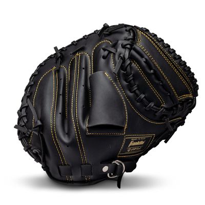 Franklin Sports Field Master Catcher's Mitt - Adult + Youth Mitt - 31.5 Inch - Right Hand Throw - Men's + Women's - Black/Gold