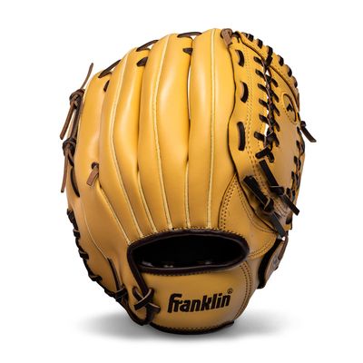 Franklin Sports Field Master Baseball + Softball Glove - Adult + Youth Glove - 12.0 Inch - Right Hand Throw - Men's + Women's - Camel Brown