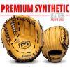 Franklin Sports Field Master Baseball + Softball Glove - Adult + Youth Glove - 12.0 Inch - Right Hand Throw - Men's + Women's - Camel Brown view 4