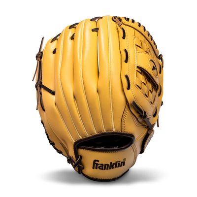 Franklin Sports Field Master Baseball + Softball Glove - Adult + Youth Glove - 12.5 Inch - Right Hand Throw - Men's + Women's - Camel Brown