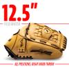 Franklin Sports Field Master Baseball + Softball Glove - Adult + Youth Glove - 12.5 Inch - Right Hand Throw - Men's + Women's - Camel Brown view 3