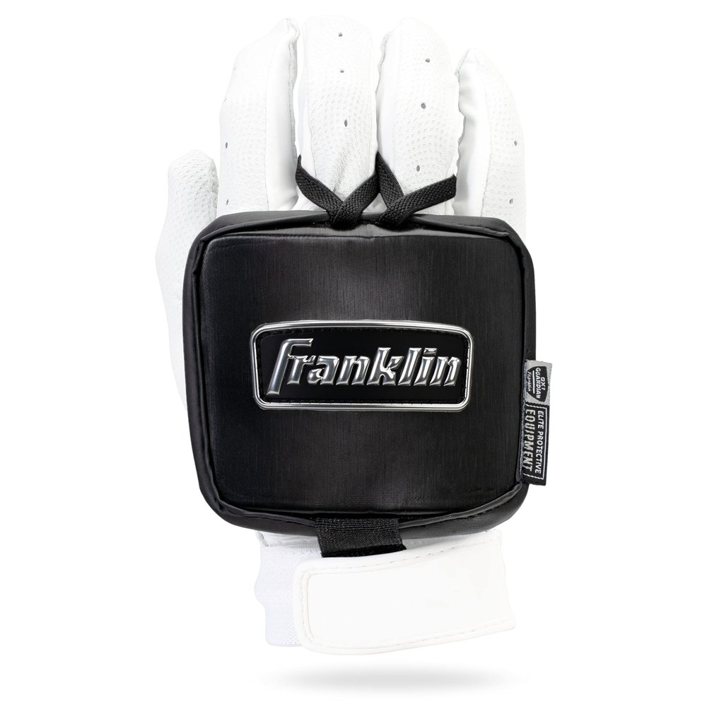 Franklin Sports Baseball Hand Guard - Adult Protective Hand Shield for Hitting - Lefty + Righty Hitters - Baseball + Softball Batting Protector for Adults - Black - GX1 LT