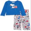 Nite Nite Munki Munki Kids' Toddler Boys' LS Tee and Pant Jersey PJ Set, Snoopy Holiday Cheer, 3 view 1