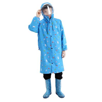 Kids Rain Wear, Cartoon Children Toddler Raincoat Jacket Poncho for Boy Girl Children Waterproof Hooded raincoat Raincoat for Outdoor Camping Cycling blue