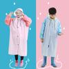 Kids Rain Wear, Cartoon Children Toddler Raincoat Jacket Poncho for Boy Girl Children Waterproof Hooded raincoat Raincoat for Outdoor Camping Cycling blue view 3