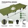 MARCHWAY Lightweight Folding Tent Camping Cot Bed with Lever Lock, Easy Setup Portable Compact for Outdoor Travel, Hunting, Hiking, Motorcycling, Support 330Lbs (Army Green) view 4