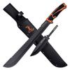 Elk Ridge - Outdoors TREK Interchangeable Machete with Sawback and Fixed Blade Knife, Orange and Black TPR Handle, Full Tang Construction, Hunting, Camping, Survival - ER-TKXG001 view 1