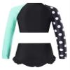 Loloda Big Girls Polka Dot Rash Guard Swimsuits Two Pieces Long Sleeve Top with Bottoms Bathing Suit Black 10 Years view 2