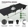 MARCHWAY Lightweight Folding Tent Camping Cot Bed with Lever Lock, Easy Setup Portable Compact for Outdoor Travel, Hunting, Hiking, Motorcycling, Support 330Lbs (Black) view 4