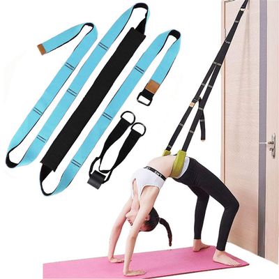 Yoga Fitness Stretching Strap, Adjustable Back Bend Stretch Band Belt, Dance Lower Waist Training Rope Flexibility Stretching Strap Tensile Trainer, for Rehab Pilates Dance Splits Girl Women (Blue)