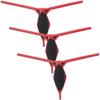 Botmois Mens Eyelet G-String Extreme Micro Thong Drop-shaped Underwear Diamond Back Tangas Breathable Jockstap 3 Pack(Black) XL view 1