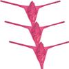 Botmois Men's Pouch G-String Underwear Y-Back Panties See-through Micro Thong Bikini T-back 3-Pack(Pink) M view 1