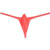 Botmois Men's Pouch G-String Underwear Y-Back Panties See-through Micro Thong Bikini T-back Orange Red L view 1