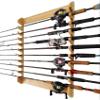 Ruisheng AT Wall Mounted Fishing Rod Holder 10-Position Fishing Rod Storage Rack Wall Fishing Pole Holder view 1