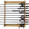 Ruisheng AT Wall Mounted Fishing Rod Holder 10-Position Fishing Rod Storage Rack Wall Fishing Pole Holder view 2