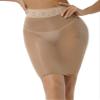 Oyolan Women Semi See-Through Glossy Pencil Skirt Lace Top High Waist Bodycon Skirts Stretch Mini Skirt Nude One Size view 1