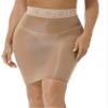 Oyolan Women Semi See-Through Glossy Pencil Skirt Lace Top High Waist Bodycon Skirts Stretch Mini Skirt Nude One Size view 2