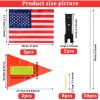 2 Sets Bike Safety Flag with Pole Heavy Duty Fiberglass Pole US Flag Orange Safety Flag Adjustable Bicycle Flag Pole for Outdoor Cycling Supplies view 2