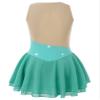 Agoky Big Girls' Kids Sparkly Ice Figure Skating Roller Skating Dress Gymnastic Tutu Skirted Leotard Costume Green 11-12 view 2