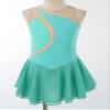 Agoky Big Girls' Kids Sparkly Ice Figure Skating Roller Skating Dress Gymnastic Tutu Skirted Leotard Costume Green 11-12 view 4