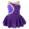 Agoky Big Girls' Kids Sparkly Ice Figure Skating Roller Skating Dress Gymnastic Tutu Skirted Leotard Costume Purple 9-10 view 1