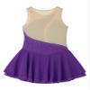 Agoky Big Girls' Kids Sparkly Ice Figure Skating Roller Skating Dress Gymnastic Tutu Skirted Leotard Costume Purple 9-10 view 4