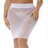 Oyolan Women Semi See-Through Glossy Pencil Skirt Lace Top High Waist Bodycon Skirts Stretch Mini Skirt White One Size view 2