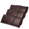 Calabria Double Snap Belt Loop Eyeglass Case PU Leather Brown 3Pack Old School Eye Glasses Pouch Semi-Hard Sunglass Holder view 2
