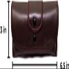 Calabria Double Snap Belt Loop Eyeglass Case PU Leather Brown 3Pack Old School Eye Glasses Pouch Semi-Hard Sunglass Holder view 3