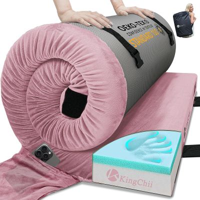 KingChii CertiPUR-US Memory Foam Camping Mattress, Portable Roll Up Travel & Car Camping Sleeping Pad & Floor Mattress with Waterproof Cover & Travel Bag