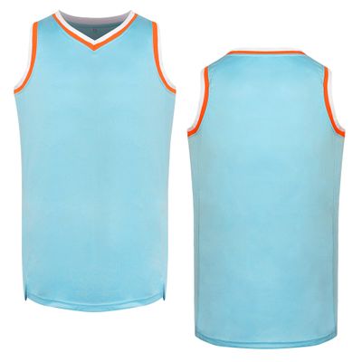 Blank Basketball Jersey Men's Mesh Athletic Sports Shirts Black Yellow White Blue Red S-3XL(Light Blue,X-Large)