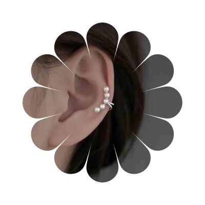 Yheakne Boho Pearl Clip On Earrings Silver Pearl Ear Cuffs Earrings Vintage Bead Clip Earrings No Piercing Cartilage Pearls Earrings Jewelry for Women (Silver)