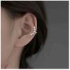 Yheakne Boho Pearl Clip On Earrings Silver Pearl Ear Cuffs Earrings Vintage Bead Clip Earrings No Piercing Cartilage Pearls Earrings Jewelry for Women (Silver) view 2