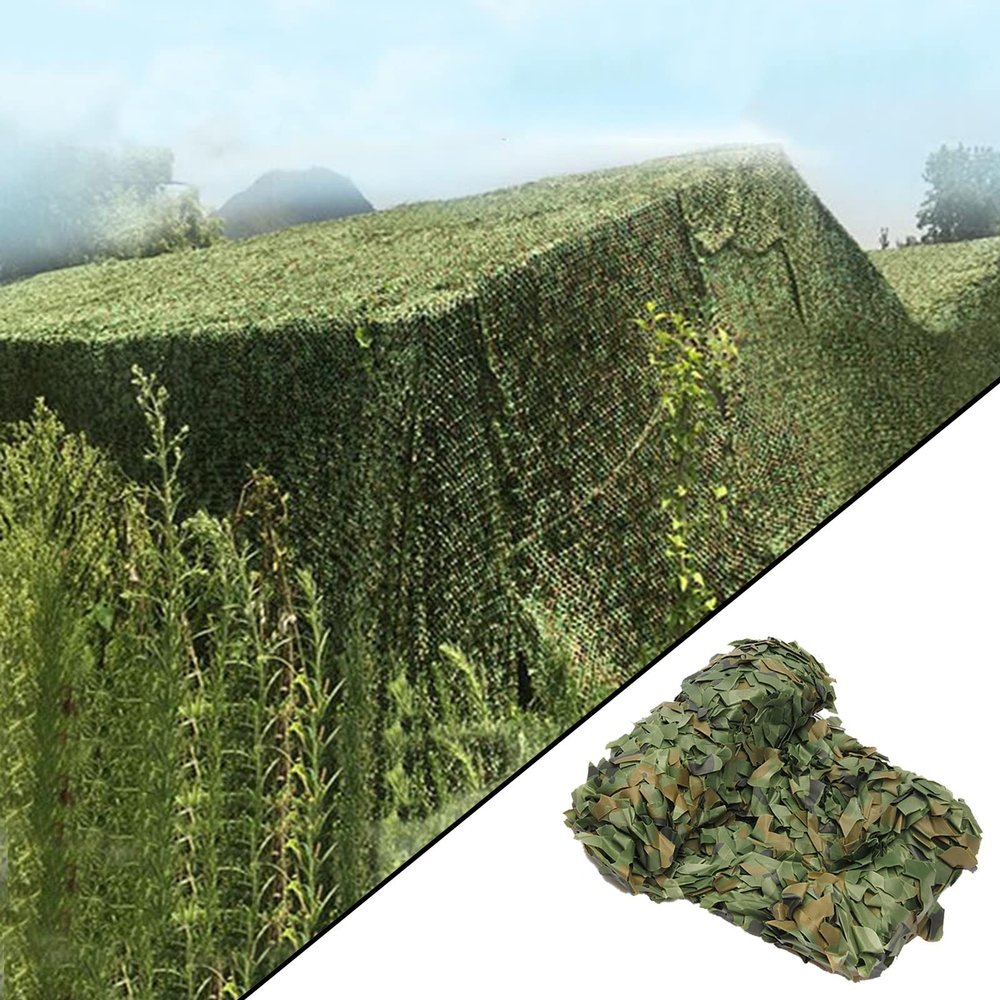 FQMYLTYN Woodland Camouflage Netting Camouflage Net with Mesh Backing Lightweight Waterproof Hunting Net for Sunshade, Canopy, Decoration, Duck Hunting and Car Cover (Size : 3Mx6M(10ftx20ft))