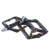 1 Pair Aluminum Alloy Bicycle Palin Pedal Ultralight 4-Bearing Anti-Slip Pedals with S1 Nail for Mountain Bike,Road Bike,Black view 1