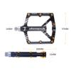1 Pair Aluminum Alloy Bicycle Palin Pedal Ultralight 4-Bearing Anti-Slip Pedals with S1 Nail for Mountain Bike,Road Bike,Black view 3
