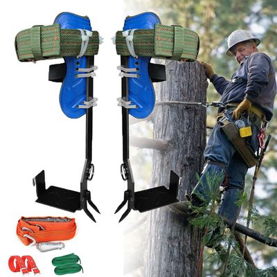 wzfdm Tree Climbing Spikes Non-Slip Tree Climbing Spurs,with Safety Harness Belt 304 Stainless Steel Tree Climbing Tool
