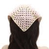 ZLYC Women Cotton Triangle Head Scarf Crochet Hair Bandanas Handmade Kint Turban (Solid Pink) view 4