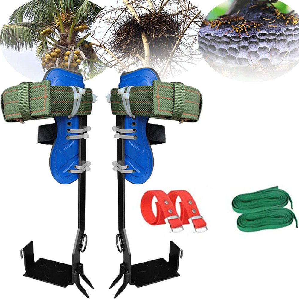 wzfdm Climbing Tree Spikes Stainless with Safety Harness Belt for Rock Climbing, Hunting Observation, Picking Fruit, Indoor Climbing and Outdoor Sports,2claws