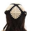 ZLYC Women Cotton Triangle Head Scarf Crochet Hair Bandanas Handmade Kint Turban (Solid Beige) view 4