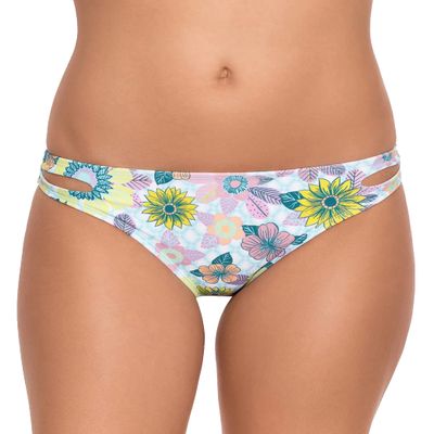 Salt + Cove Women's Swimwear Small Cutout Hipster Floral Bottom Blue S