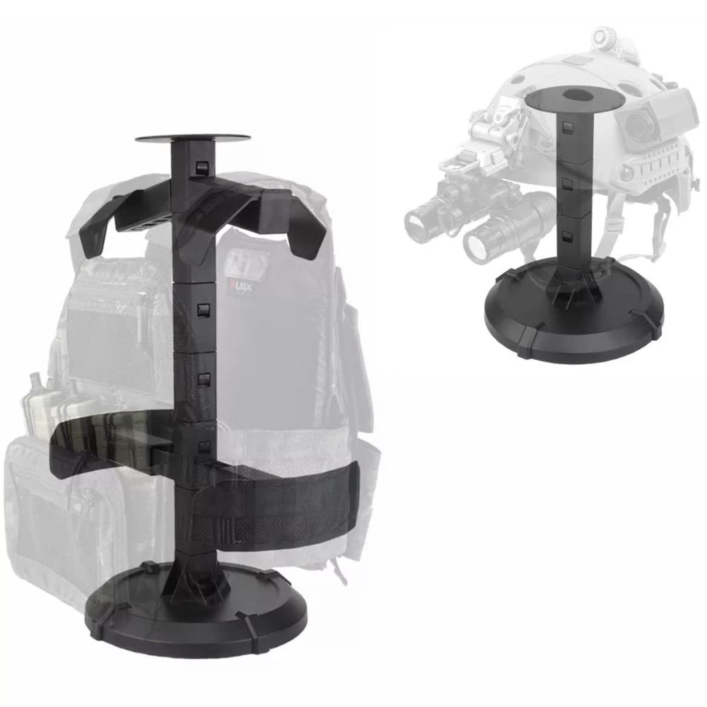 Tactical Gear Butler 2.0 Display Stand Tactical Vest Helmet Mount (Black)