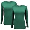ACTIVE UNIFORMS Women's Under Scrub Tee Crew Neck Long Sleeve T-Shirt 2- Pack (True Hunter Green, Large) view 1