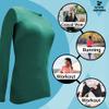 ACTIVE UNIFORMS Women's Under Scrub Tee Crew Neck Long Sleeve T-Shirt 2- Pack (True Hunter Green, Large) view 4