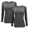 ACTIVE UNIFORMS Women's Under Scrub Tee Crew Neck Long Sleeve T-Shirt 2- Pack (Charcoal, X-Small) view 1