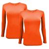 ACTIVE UNIFORMS Women's Under Scrub Tee Crew Neck Long Sleeve T-Shirt 2- Pack (Orange, Large) view 1