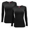 ACTIVE UNIFORMS Women's Under Scrub Tee Crew Neck Long Sleeve T-Shirt 2- Pack (Black, X-Large) view 1