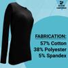 ACTIVE UNIFORMS Women's Under Scrub Tee Crew Neck Long Sleeve T-Shirt 2- Pack (Black, X-Large) view 3
